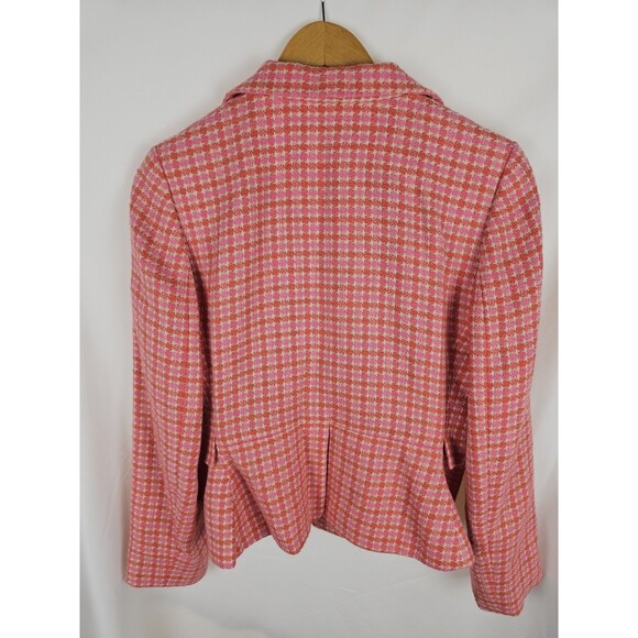 Ann Taylor Womens Size 8P Pink Tweed Double-Breasted Blazer Jacket Petite - Picture 2 of 8